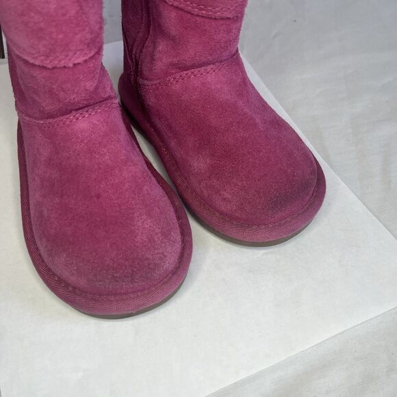 Koolaburra UGG Aribel Short Boots Fur Lined Zip Pink Baby Toddler Girls 7 - Picture 3 of 9